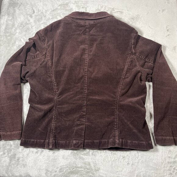 Vintage Falls Creek Corduroy Blazer Womens Large Buttons Chocolate Brown Preppy - Picture 2 of 7
